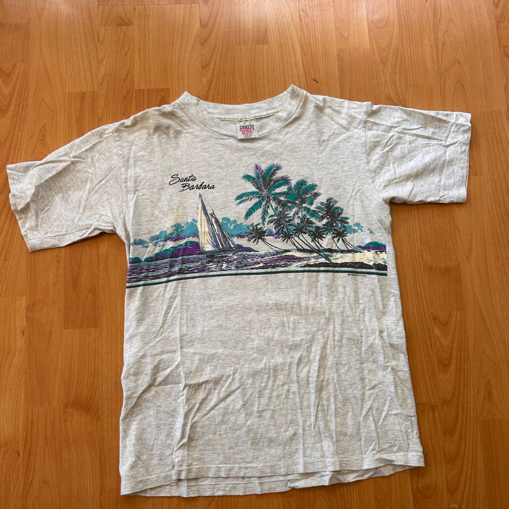 Vintage 90s Grey ONEITA power T Graphic Tee